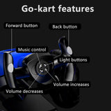 12V Electric Pedal Go-Kart for Kids with Adjustable High-Back Seat, Ride-On Truck with Music/Flashing Lights, 38\'\' L x 22.5\'\' W x 19.5\'\' H, Blue