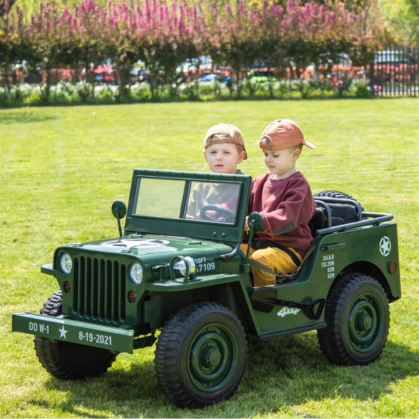 24V Army Truck 3 Seater DELUXE Kids Ride On Car with Remote Control