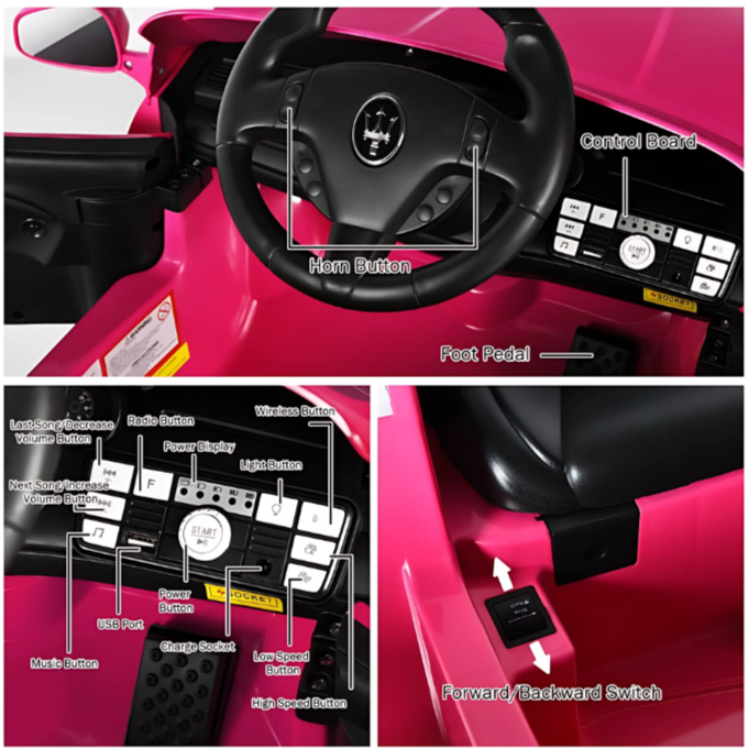 2026 Maserati Gran Cabrio 12V Kids Ride On Car with Remote for Age 1-4