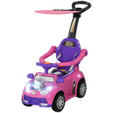 3 in 1 Push Car Sliding Car with Removable Handle, Music, Horn, Canopy, Safety Guardrail