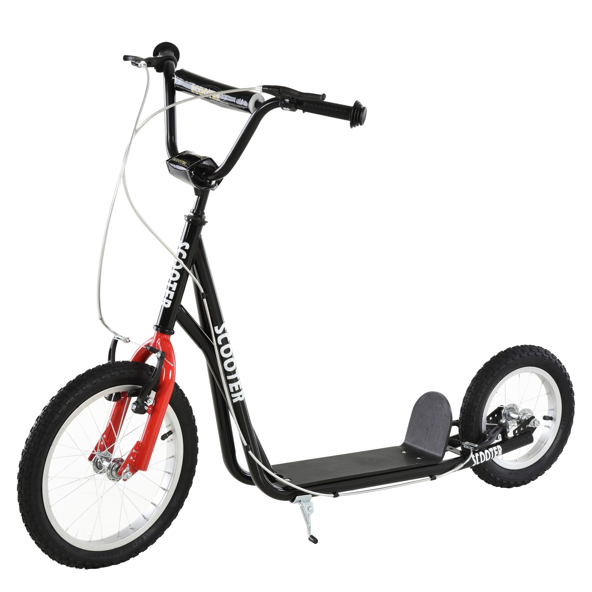 Teens Youth Scooter Ride On Toy with Adjustable Handlebar, Dual Brakes, and Inflatable Wheels For Kids 5+