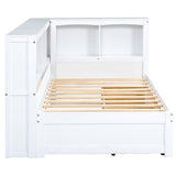Vinsetto Twin Size Daybed with 2 Storage Drawers, Storage Cabinets, USB Ports, Solid Wood and MDF, 86\\" L x 51\\" W x 37.5\\" H, White