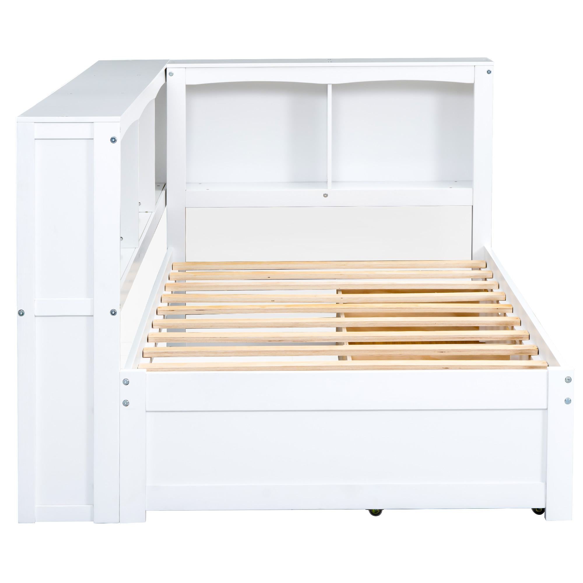 Vinsetto Twin Size Daybed with 2 Storage Drawers, Storage Cabinets, USB Ports, Solid Wood and MDF, 86\\" L x 51\\" W x 37.5\\" H, White