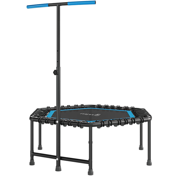 Soozier 45" Rebounder Trampoline for Adults, Quiet Bungee Rebounder with LED Lights and Adjustable Handle