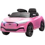 12V Kids Ride On Car, Licensed Ford Mustang Mach-E Electric Car with Remote Control, LED Light, Music