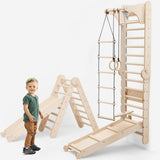 6in1: Wooden Swedish Wall / Climbing ladder for Children + Swing Set + Slide Board