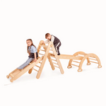 4in1 Montessori Climbing Frame Set: Triangle Ladder + Arch/Rocker + Slide Board/Ramp + Netting rope - SKU: 4IN1CF-CHO-CA