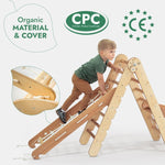 4in1 Montessori Climbing Frame Set: Triangle Ladder + Arch/Rocker + Slide Board/Ramp + Netting rope - SKU: 4IN1CF-CHO-CA