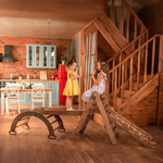 4in1 Montessori Climbing Frame Set: Triangle Ladder + Arch/Rocker + Slide Board/Ramp + Netting rope - SKU: 4IN1CF-CHO-CA