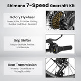 20\\" Kids\' Fat Tire Mountain Bike with 7-Speed Drivetrain, and Shock-Absorbing Front Fork, for Ages 8-12, 63\\" L x 24.5\\" W x 35\\" H, Blackish Green
