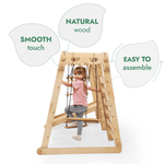 6in1 Indoor Jungle Gym for Toddler: Playground + Swings Set + Slide Board + Rope + Stairs - SKU: IWPC-Mini-CA