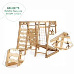 6in1 Indoor Jungle Gym for Toddler: Playground + Swings Set + Slide Board + Rope + Stairs - SKU: IWPC-Mini-CA