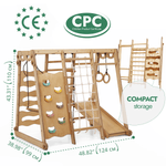 6in1 Indoor Jungle Gym for Toddler: Playground + Swings Set + Slide Board + Rope + Stairs - SKU: IWPC-Mini-CA