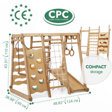 6in1 Indoor Jungle Gym for Toddler: Playground + Swings Set + Slide Board + Rope + Stairs