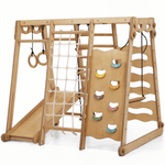 6in1 Indoor Jungle Gym for Toddler: Playground + Swings Set + Slide Board + Rope + Stairs - SKU: IWPC-Mini-CA