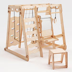 6in1 Indoor Jungle Gym for Toddler: Playground + Swings Set + Slide Board + Rope + Stairs - SKU: IWPC-Mini-CA