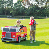 24V Fire Truck 2-Seater Ride On Kids Car with Remote Control
