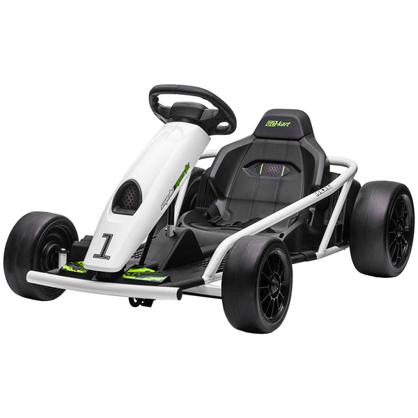 Aosom 24V Electric Go Kart for Kids, Drift Ride-On Racing Go Kart with 2 Speeds, for Boys Girls Aged 8-12 Years Old