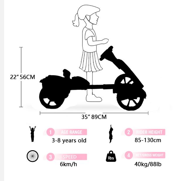 12V Electric Pedal Go-Kart for Kids with Adjustable High-Back Seat, Ride-On Truck with Music/Flashing Lights, 38\'\' L x 22.5\'\' W x 19.5\'\' H, White
