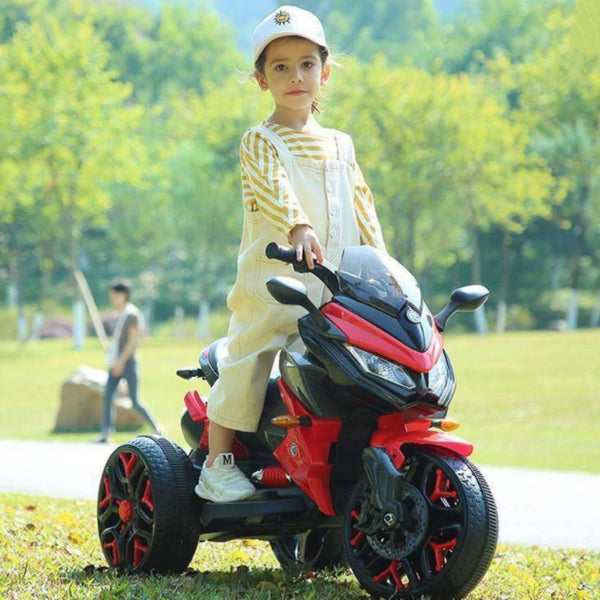 12V Kids Electric 3-Wheel Ride-On Motorcycle with Dual Motors, Manual Throttle, Motorbike for Ages 3-5, 43.5″ L x 23.5″ W x 29″ H