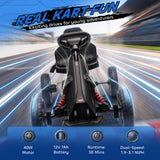 Aosom 12V Electric Go Kart for Kids, Ride On Toy with EVA Tires, 2 Speeds, Adjustable Seat, Safety Belt for 3-8 Years, Black