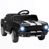Qaba Licensed Ford Shelby GT 350 Kids Ride On Car with Remote Control, Adjustable Speed, MP3, Smooth Start, LED Lights, Black