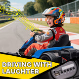 Qaba 24V Electric Go Kart with Dual 150W Motors, Adjustable Seat & 11.2MPH High Speed, Slow Start, 5-Point Harness, Blue