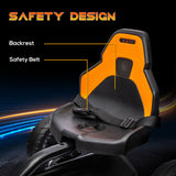 Aosom 12V Electric Go Kart for Kids, Ride On Toy with EVA Tires, 2 Speeds, Adjustable Seat, Safety Belt for 3-8 Years, Orange