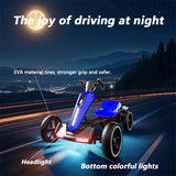 12V Electric Pedal Go-Kart for Kids with Adjustable High-Back Seat, Ride-On Truck with Music/Flashing Lights, 38\'\' L x 22.5\'\' W x 19.5\'\' H, Blue