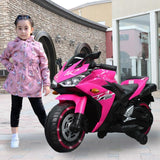 12V Kids Electric Ride-On Motorcycle with Training Wheels and Headlight, Motorbike with MP3 and Light-Up Wheels, 46" L x 20" W x 26" H