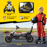 Aosom 12V Electric Go Kart for Kids, Ride On Toy with EVA Tires, 2 Speeds, Adjustable Seat, Safety Belt for 3-8 Years, White