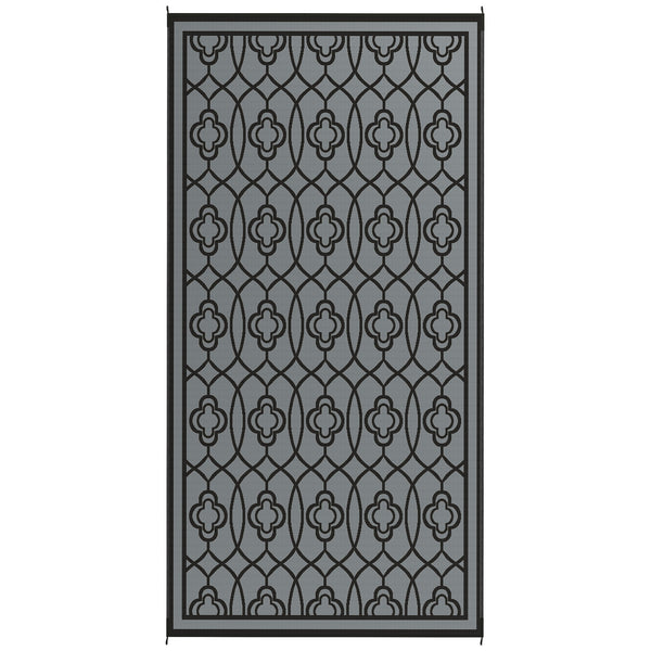 Outsunny Reversible Outdoor Rug, Waterproof Plastic Straw with Carry Bag, 9' x 18', Lantern