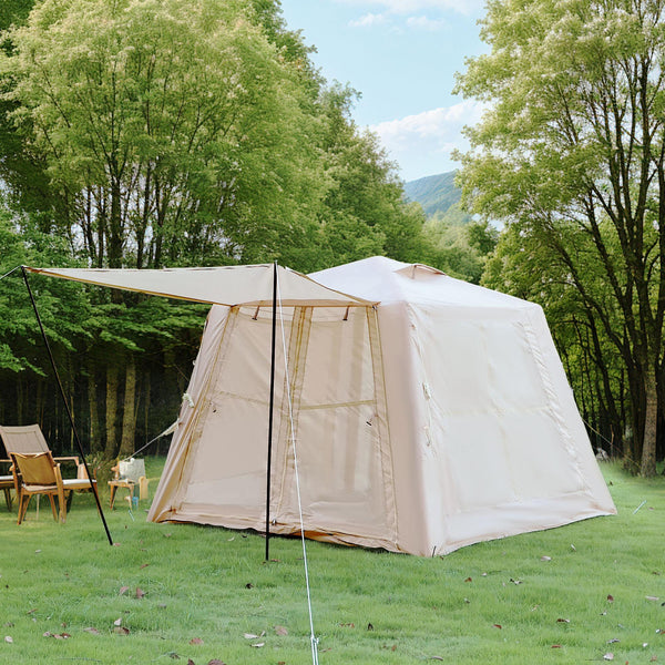 Inflatable Camping Tent with Easy-Setup Blow-Up Design, Waterproof Family Tent with Roll-Up Roof, 94.5″ L x 94.5″ W x 70″ H