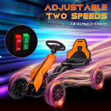 Aosom 12V Electric Go Kart for Kids, Ride On Toy with EVA Tires, 2 Speeds, Adjustable Seat, Safety Belt for 3-8 Years, Orange
