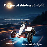 12V Electric Pedal Go-Kart for Kids with Adjustable High-Back Seat, Ride-On Truck with Music/Flashing Lights, 38\'\' L x 22.5\'\' W x 19.5\'\' H, White