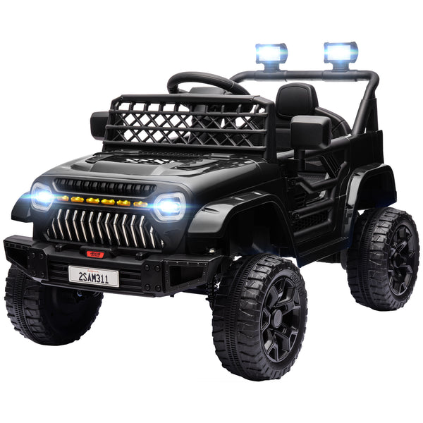 Qaba 12V Battery Powered Ride On Truck, Kids Electric Car with Spring Suspension, Remote, Horn, USB Music