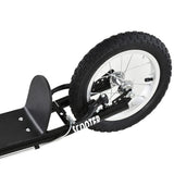 Aosom Teens Youth Scooter Ride On Toy with Adjustable Handlebar, Dual Brakes, and Inflatable Wheels For Kids 5+ - Black