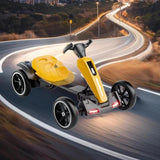 12V Electric Pedal Go-Kart for Kids with Adjustable High-Back Seat, Ride-On Truck with Music/Flashing Lights, 38'' L x 22.5'' W x 19.5'' H