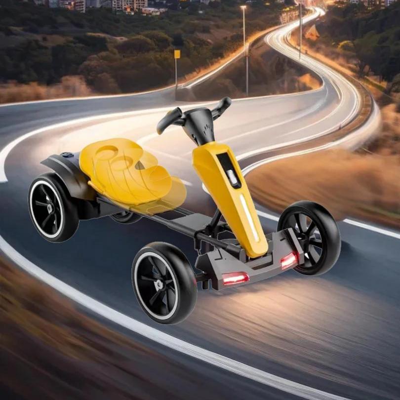 12V Electric Pedal Go-Kart for Kids with Adjustable High-Back Seat, Ride-On Truck with Music/Flashing Lights, 38'' L x 22.5'' W x 19.5'' H - SKU: F-BTS-W3662P363292