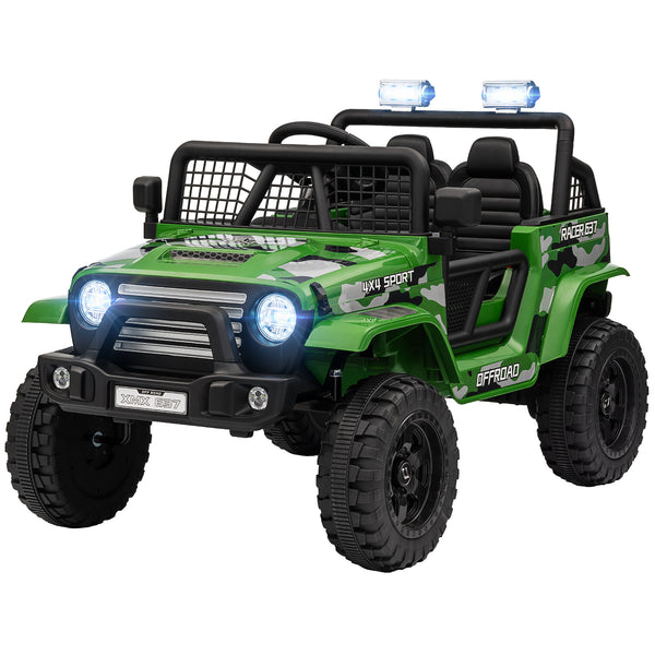 Qaba 12V Ride on Car, Ride on Truck w/ Remote, 4 Suspension Wheels, 3 MPH Max Speed, Music, Horn & Lights