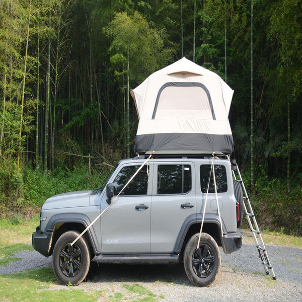 Quick-Setup Tent with Electric Pump & Waterproof Fabric, Inflatable Rooftop Tent for Truck & SUV, 86.5″ L x 57″ W x 52.5″ H, Black+