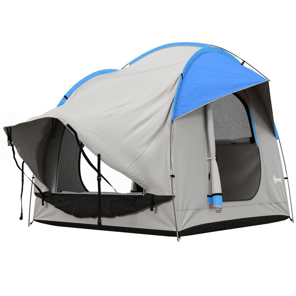 Outsunny 2000mm Waterproof SUV Tent, Car Tent with 3 Doors and Mesh Window, for 5-6 Person Camping Travel, Gray and
