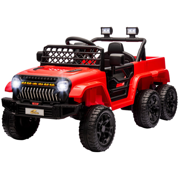 Qaba 12V 4x4 Kids Electric Car w/ 2WD/4WD Switchable, Remote Control, Spring Suspension System, Back Trailer