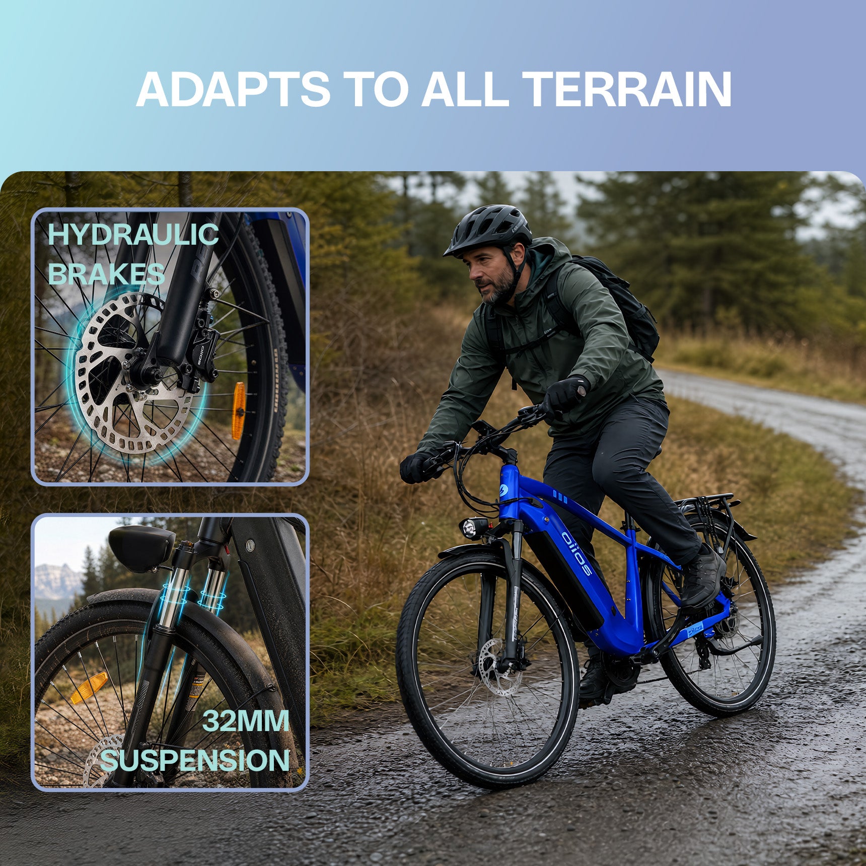 Oiios Cyclon Commuter Electric Bike for Adults - UL Certified - 48V 750W 29 in - Hydraulic Brakes Turn Signals LED Lights