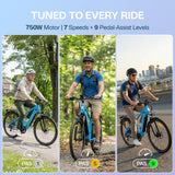 Oiios Cyclon Commuter Electric Bike for Adults - UL Certified - 48V 750W 29 in - Hydraulic Brakes Turn Signals LED Lights