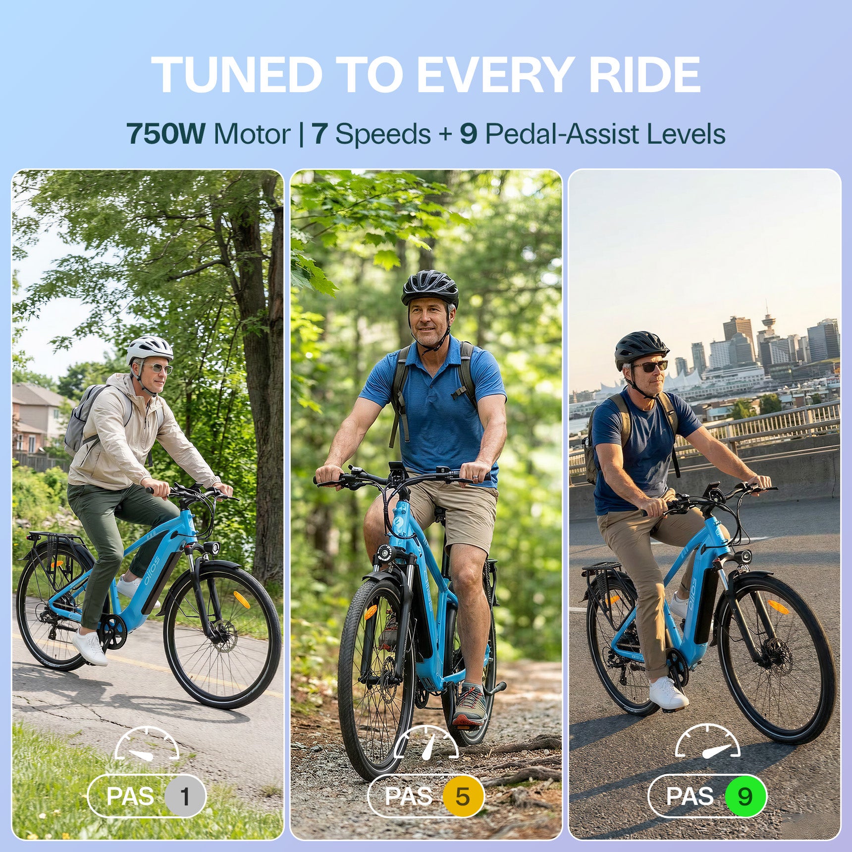 Oiios Cyclon Commuter Electric Bike for Adults - UL Certified - 48V 750W 29 in - Hydraulic Brakes Turn Signals LED Lights