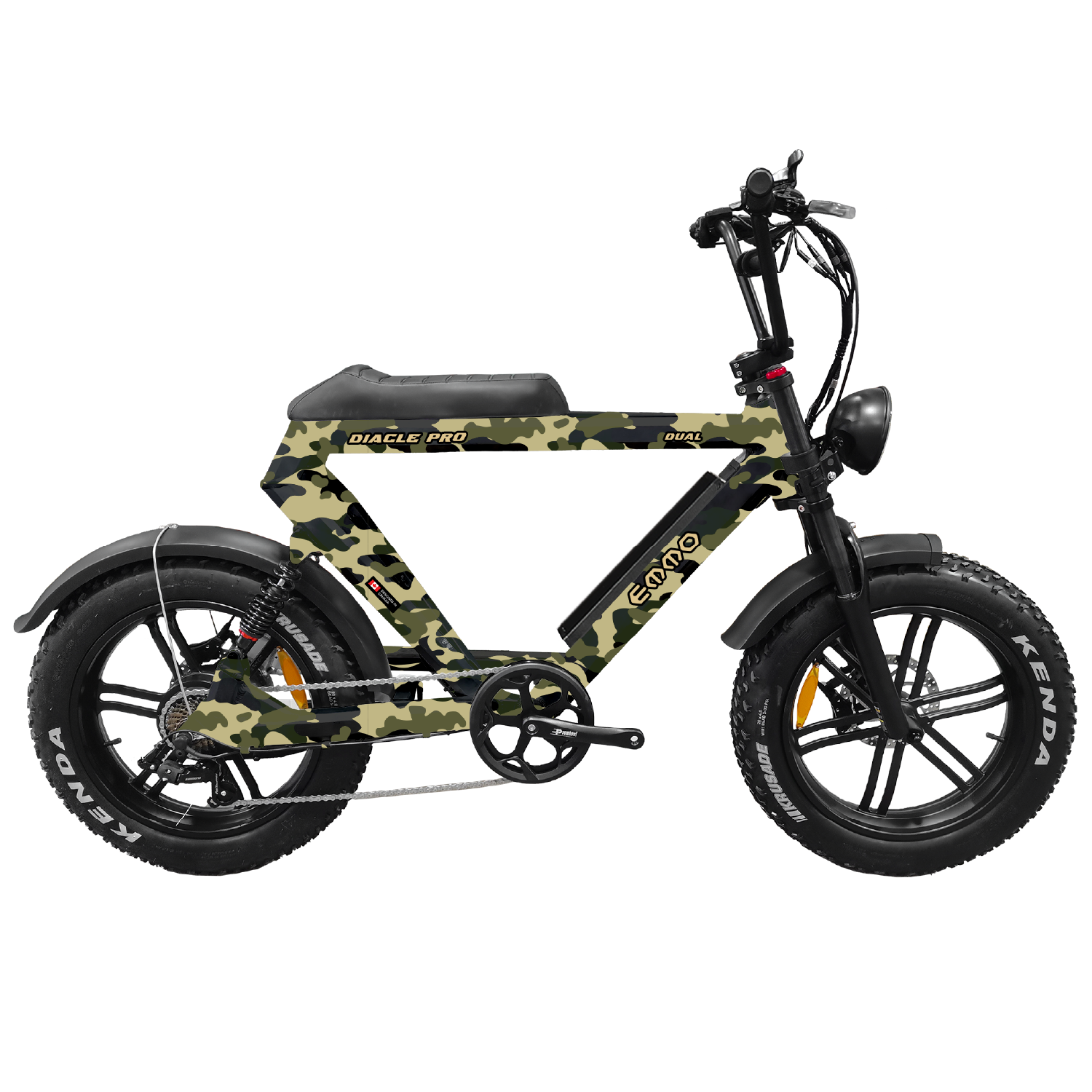 EMMO Diacle Pro Fat Tire Electric Bike Adults Moped Style - Front and Rear Suspension - 750W - All Terrain - UL Certified - LED Lights - SKU: DIACLE_MB_15