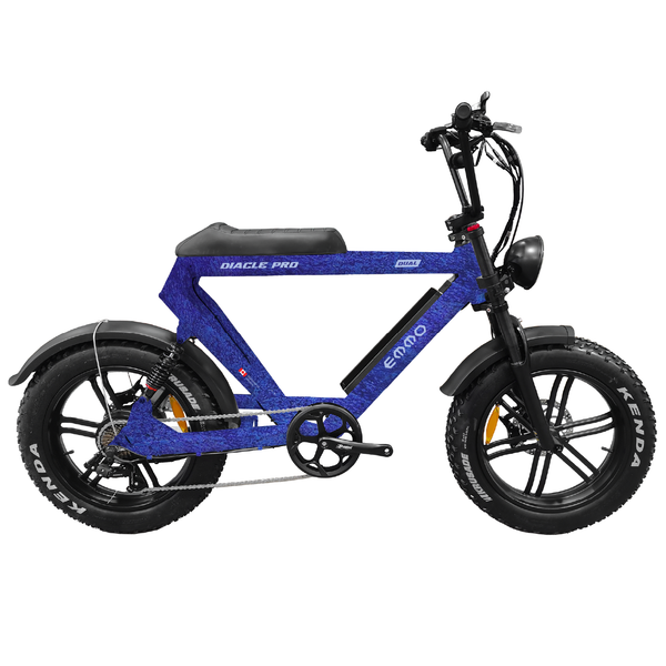 EMMO Diacle Pro Fat Tire Electric Bike Adults Moped Style - Front and Rear Suspension - 750W - All Terrain - UL Certified - LED Lights
