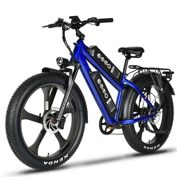 EMMO E-Wild Dual Electric Bike Fat Tire Adults – UL Certified 26" All Terrain Ebike – LED Lights, Color Display
