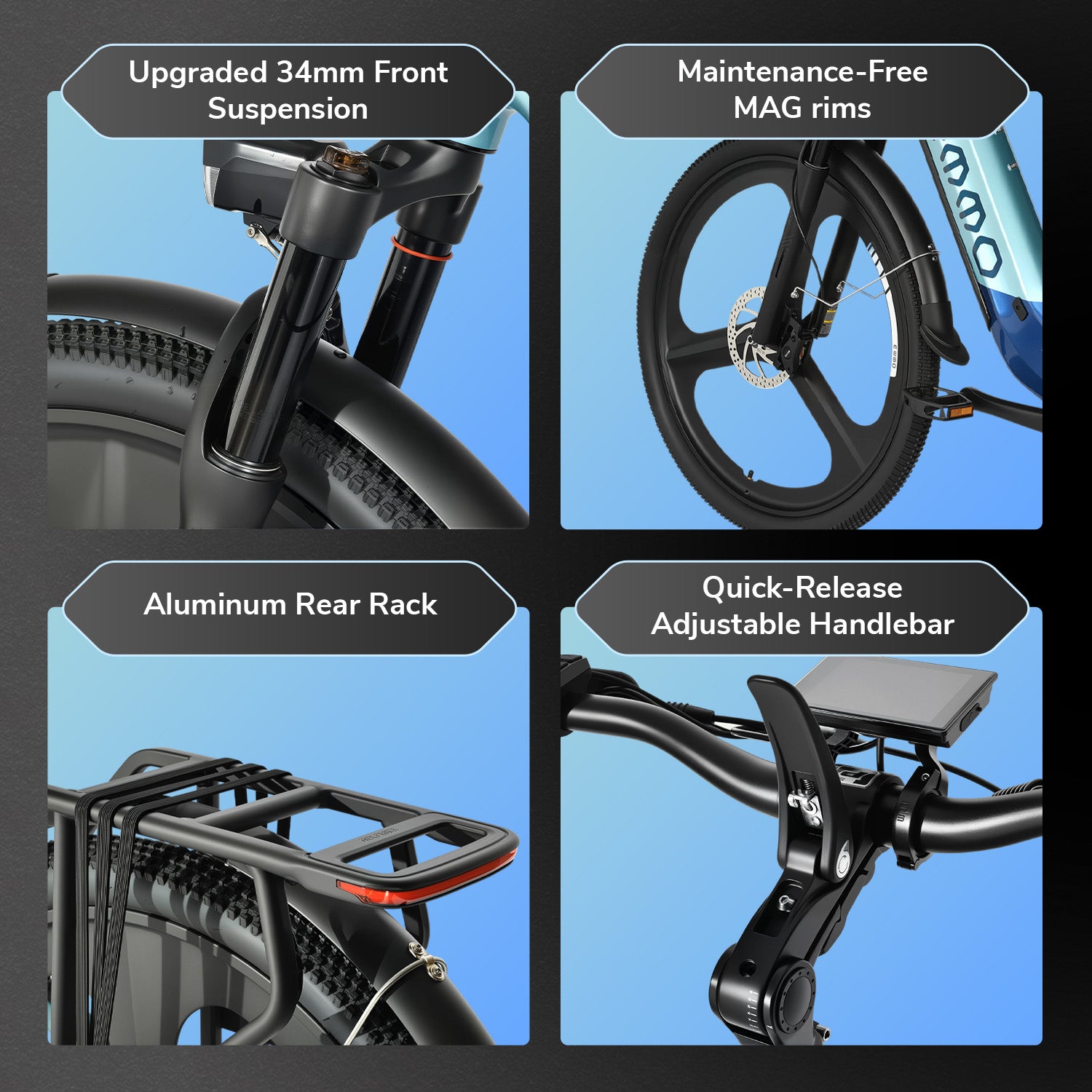 EMMO Spurt Pro 29\\" Torque Sensor Mountain Electric Bike 750W - UL 2849 & 2271 Certified - Step Over Frame - Front Shock - Up to